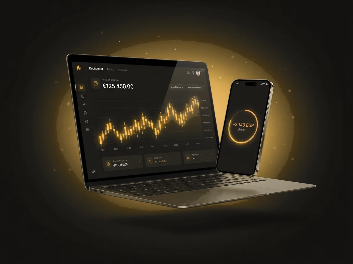 The One Club — MT5 trading setup, a funded account and a +2,140 EUR payout